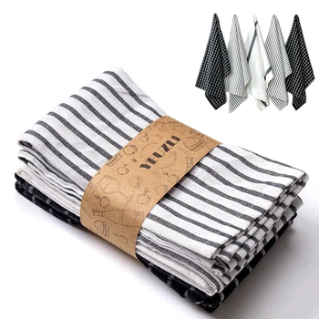 Classic Cotton Dish Towels Ultra Absorbent Thickened Tea Towel 48x65cm Pack of 1/3/4/5 for Drying And Cleaning 1