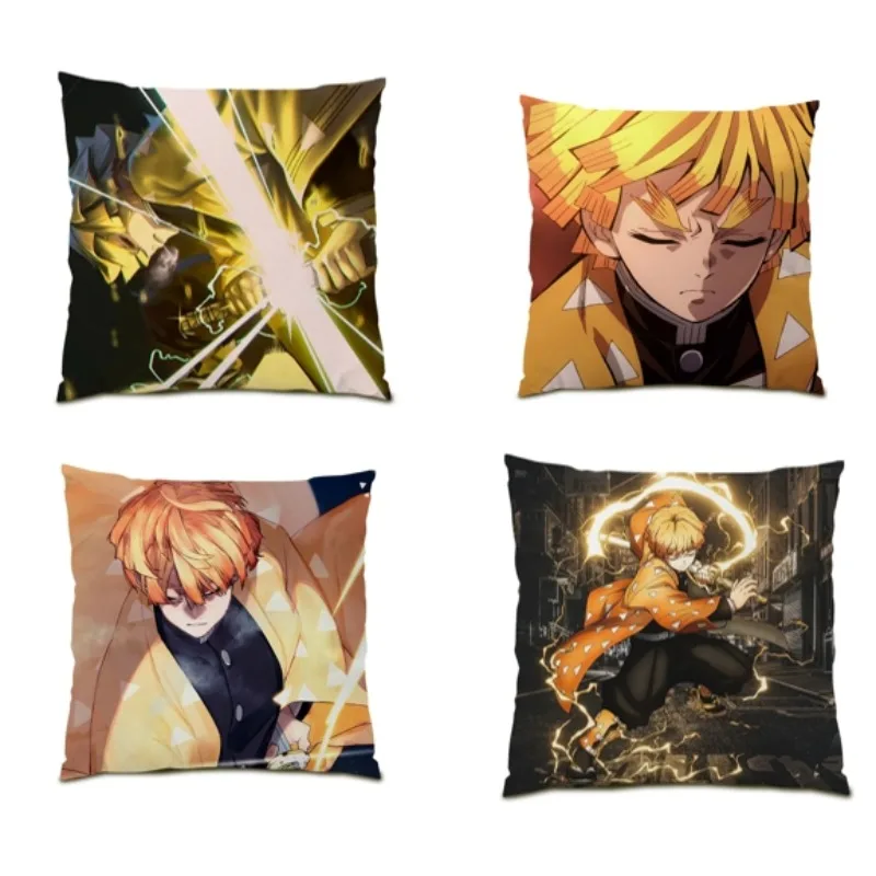 

Agatsuma Zenitsu Pillow Case Anime Demon Slayer Pillow Cover Cartoon Character Cushion Case Sofa Bed Home Decor Bedroom DF1666