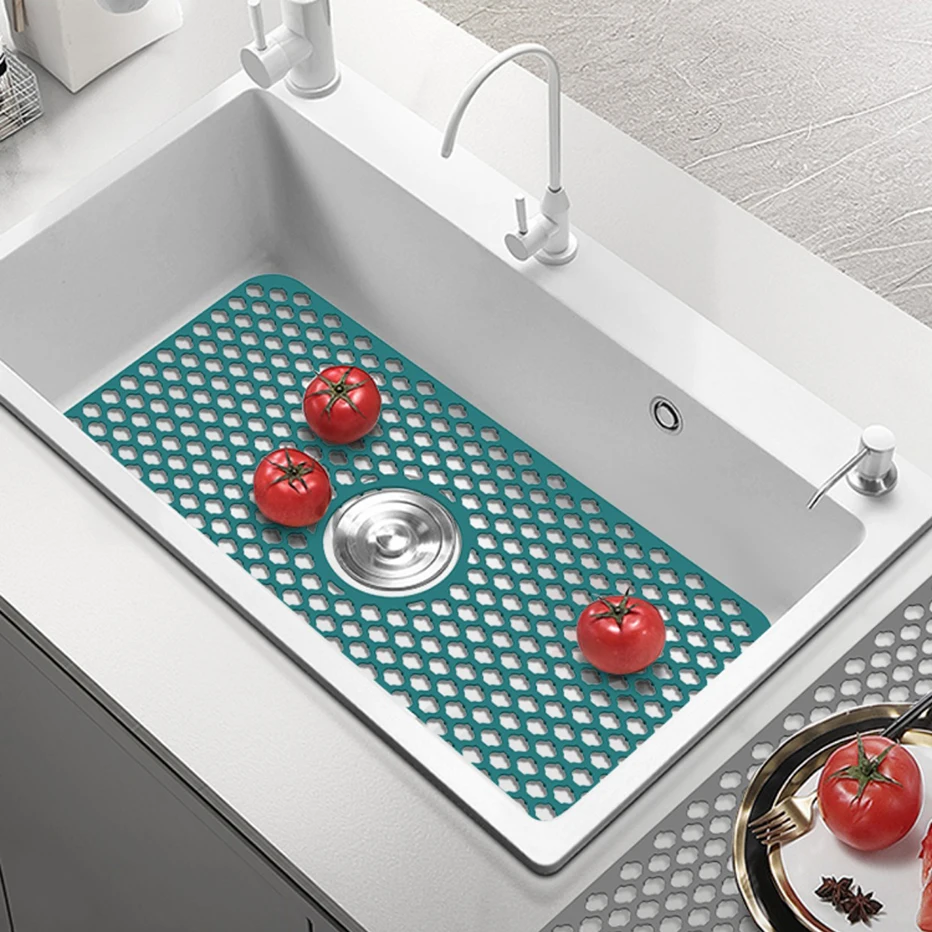 Soft Drop-Proof and Non-Slip Draining Mat Dishes Filter Pad Kitchen Sink  Overlay Mat - China Sink Mat and Sink Overlay price