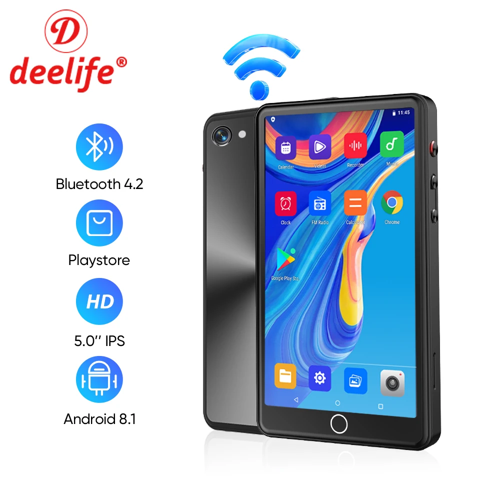 MP4 Player Touch WiFi Android 8.1 MP3 Bluetooth Video Music Player 5MP Rear Cam mp4 player music player mini media player