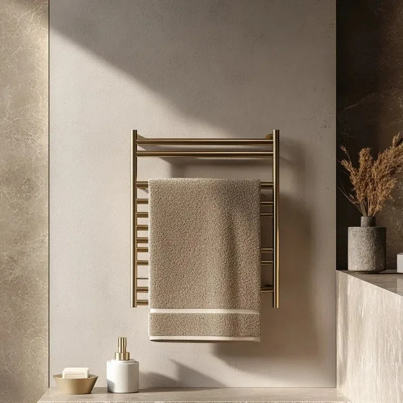 ราวแขวนผ้าเช็ดตัวไฟฟ้าติดผนัง ราวแขวนผ้าเช็ดตัวแบบให้ความร้อนด้วยไฟฟ้า ชั้นวางผ้าเช็ดตัวสแตนเลส 1