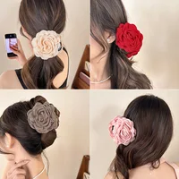 1/2/6pcs Stereoscopic Rose Flower Hair Clip Fpr Women Elegant Back of The Head Hair Shark Clip Fashionable Girl Hair Accessories 3
