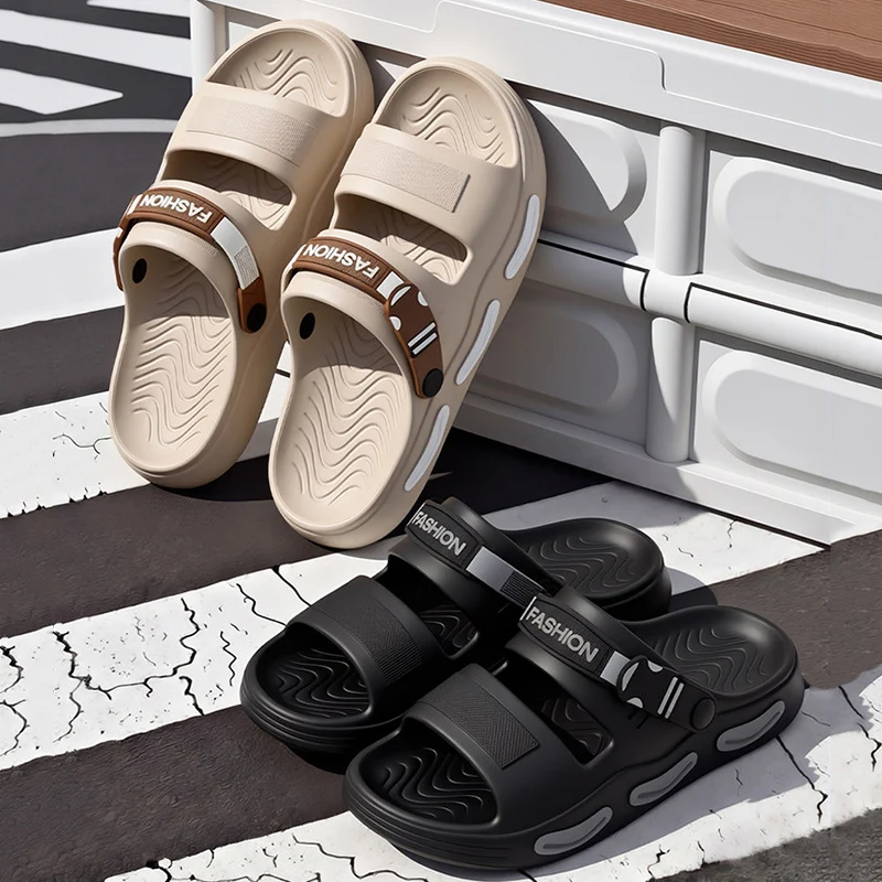 Herren-Sportsandalen mit dicker Sohle – Sommer 2026 – Outdoor, rutschfest, zum Fahren, Strand, leicht, bequem, EVA-Plattform-Slipper