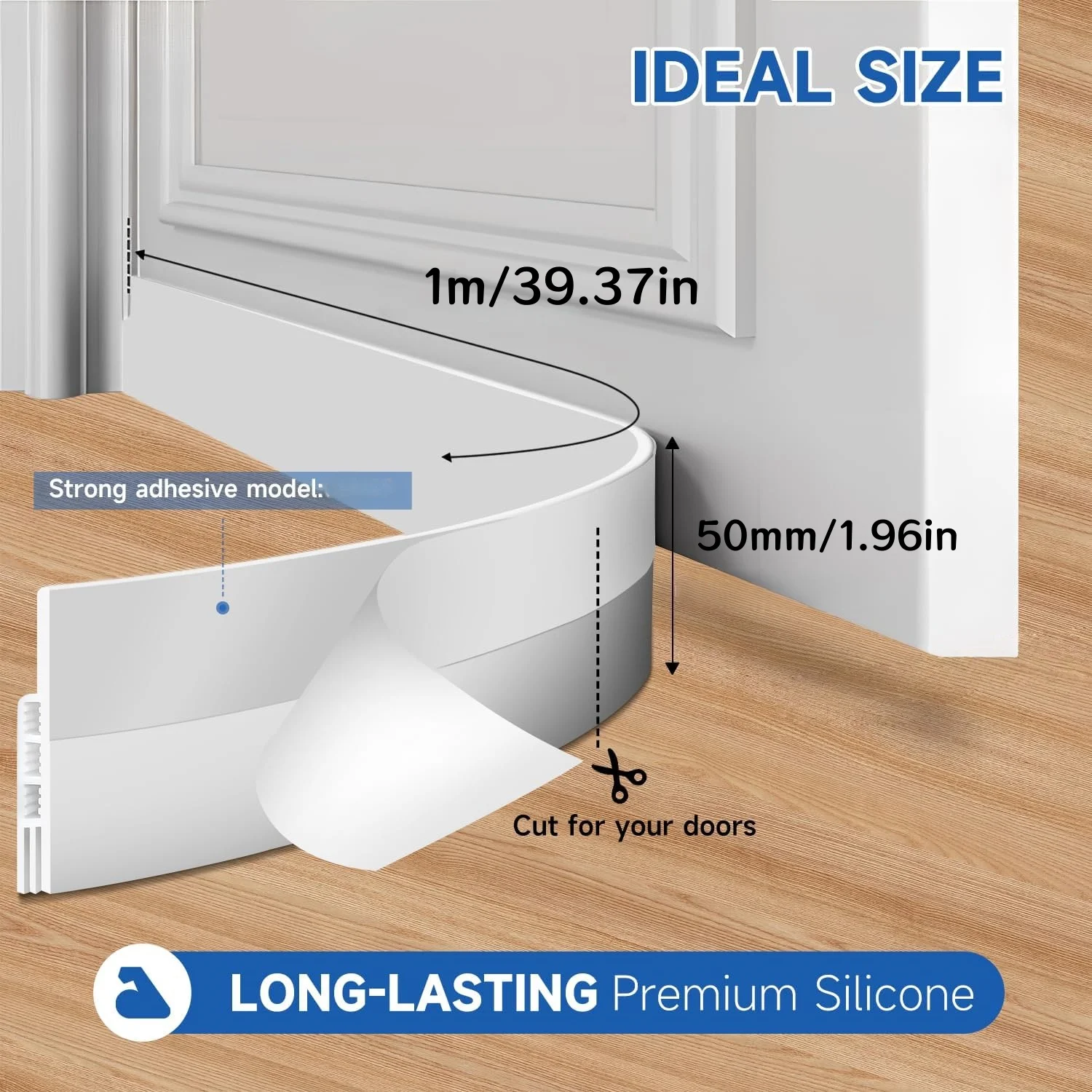 1pc 1m Weatherproof Door Draft Stopper with Strong Adhesive