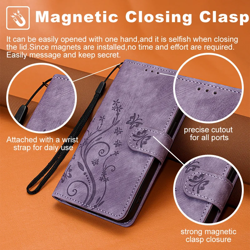 Artisan Leather Carved Flip Cover Phone Case