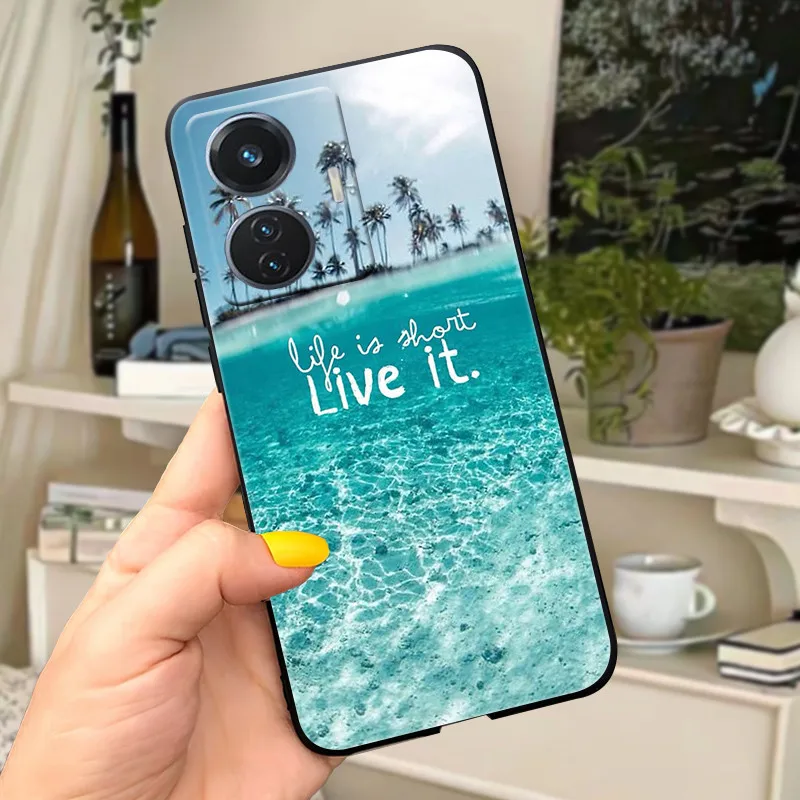 Cute Cat Soft Silicone TPU Black Back Cover - Shockproof Case