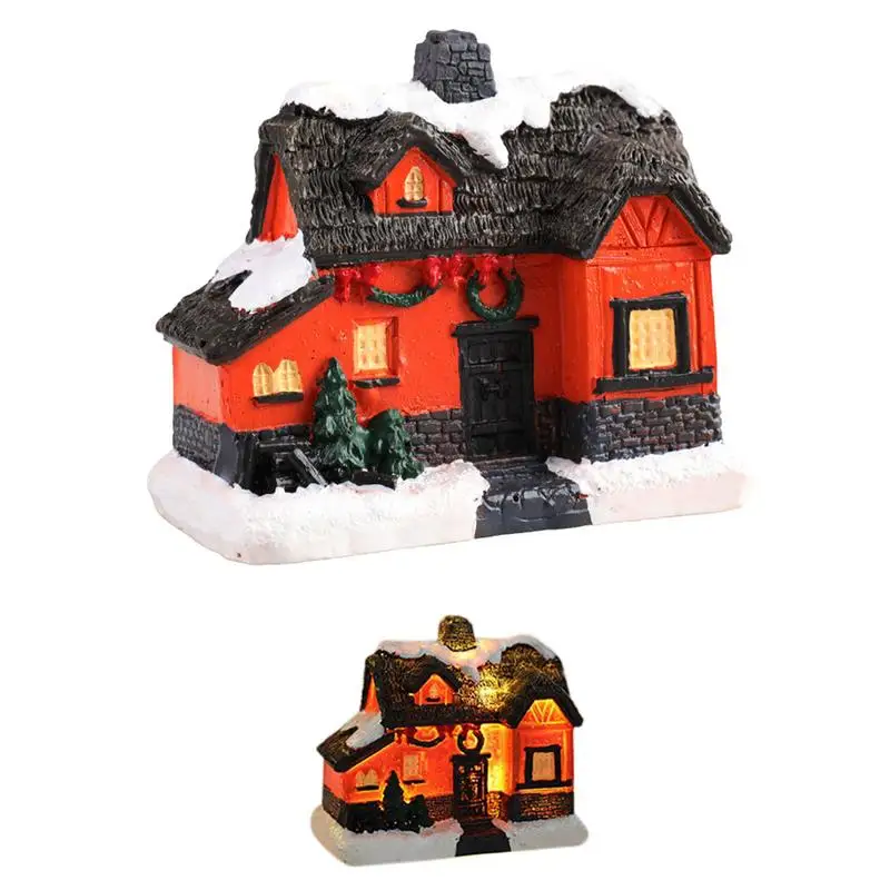 

Light Up Christmas Village Houses Glowing Night Light House With Snowflake Covered Roof Santa Claus Gifts And Luminous Ornaments