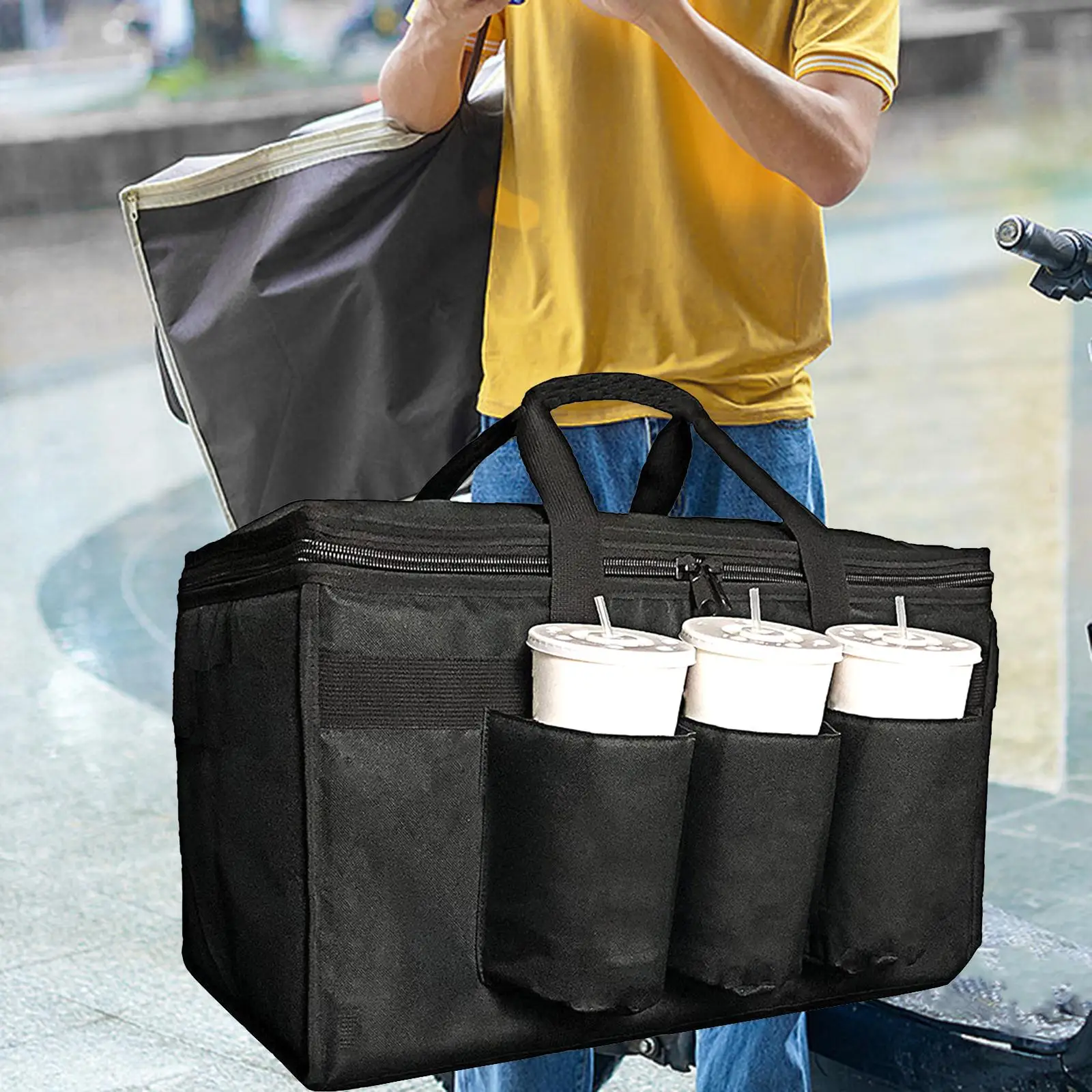 

Insulated Food Delivery Bag Reusable Grocery Bag Thermal Food Delivery Bag for Home Commercial Picnic Professional Camping