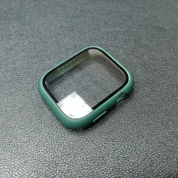 Premium Tempered Glass Case with Screen Protector for Apple Watch - Durable Protective Cover and Accessory Set (Pine green 5)