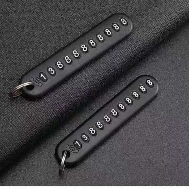 6 stücke Gummi Anti-Verloren Telefon Nummernschild Auto Schlüsselbund Anhänger Auto Fahrzeug Schlüssel Kette Telefonnummer Karte Schlüsselring Universal YSH-025 – Detail 2