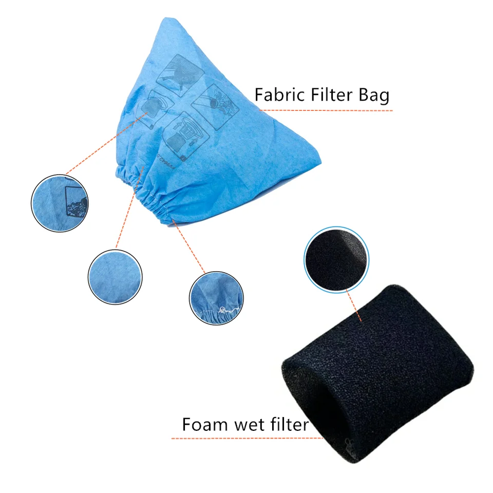 Vhbw Lot De 3 Filtres Textiles Lavables Pour Aspirateur Eau Et Poussière Lidl/Parkside PNTS 1500 – 25x22 Cm