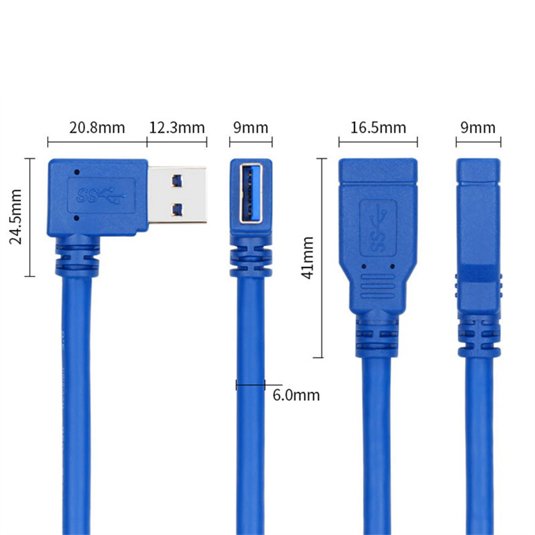 USB3 오른쪽 팔꿈치 USB 90 도 데이터 케이블, USB 연결 케이블, 수-암 어댑터 케이블, 0 익스텐션 케이블, 0.3m
