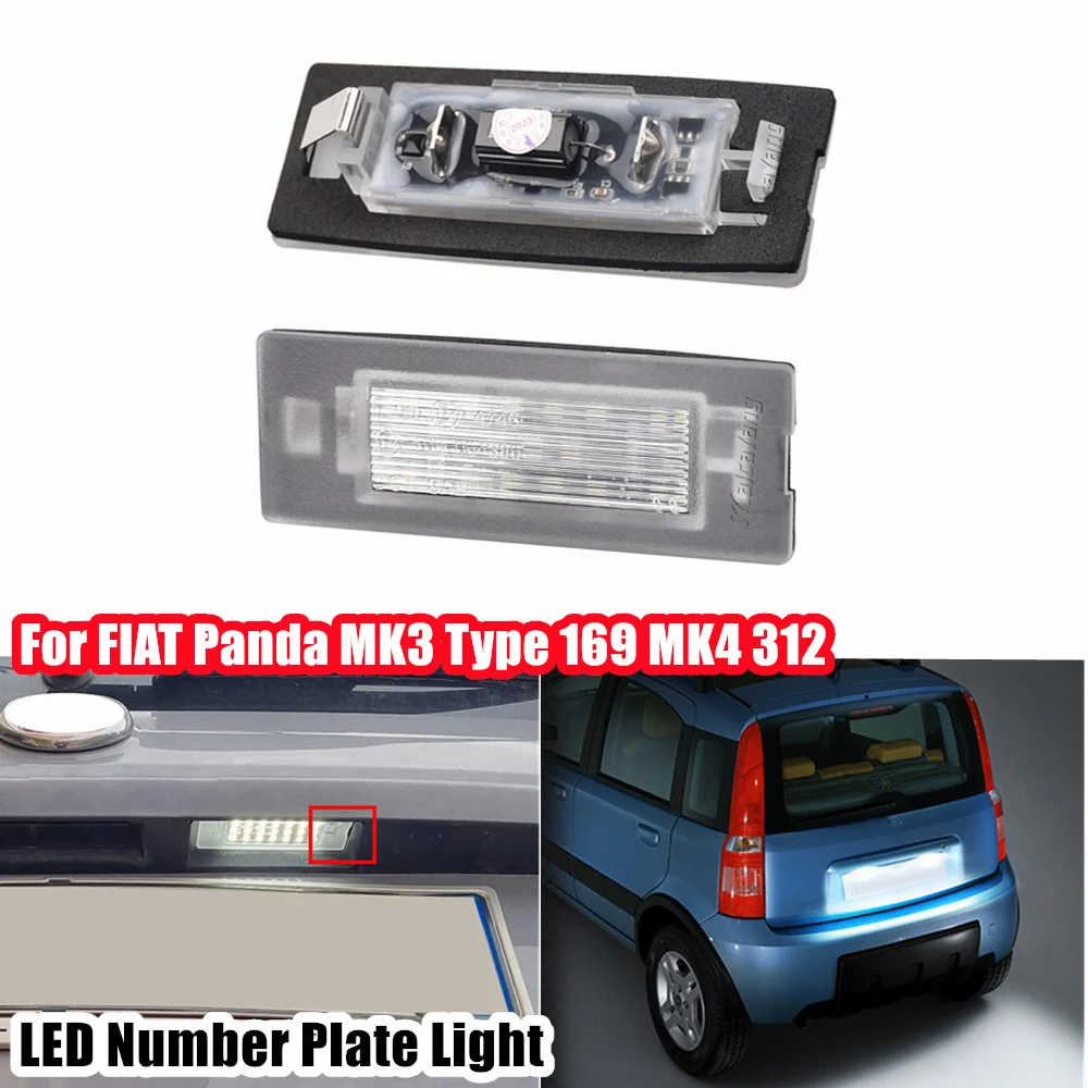 1 Paio Per Fiat Panda Mk3 Mk4 Typ 169 312 319 2003-2012 Led Bianco Senza Errori Lampada Luce Targa 71734797 71771501