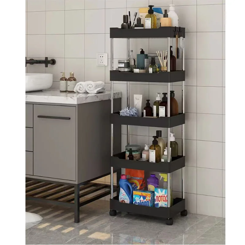 Utility Cart Storage Shelf 1pcs Rolling Movable Gap Storage Rack Kitchen Bathroom Slim Slide Organizer Shelf Livingroom