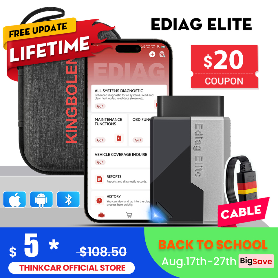 No Subscription Lifetime Update Kingbolen Ediag elite ALL Software Bi Directional 15 Reset CANFD Protoco OBD2 Scanner