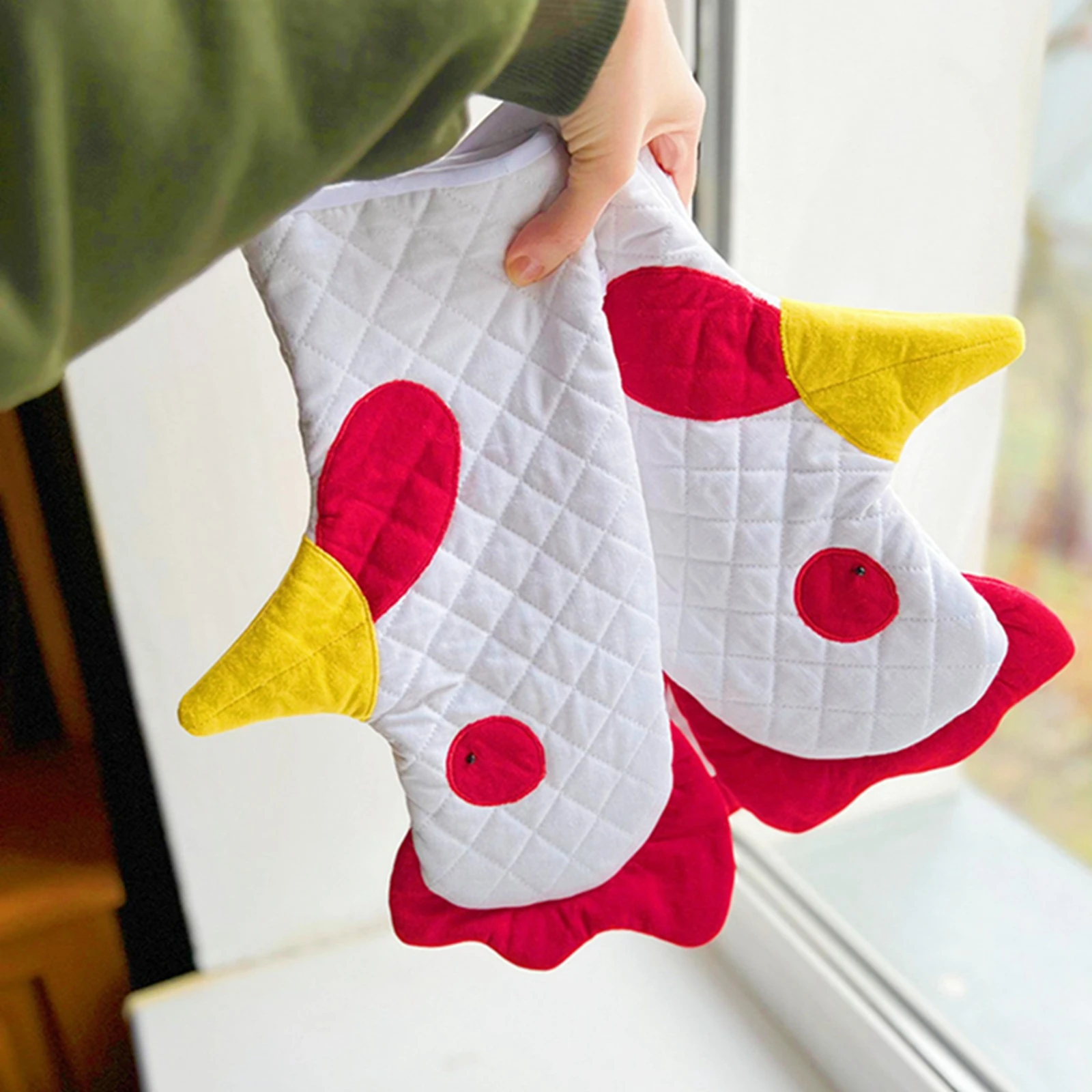 Heat Resistant Oven Mitts Cartoon Rooster Oven Gloves Gloves Microwave Heat Resistant Baking Insulation Cooking Kitchen