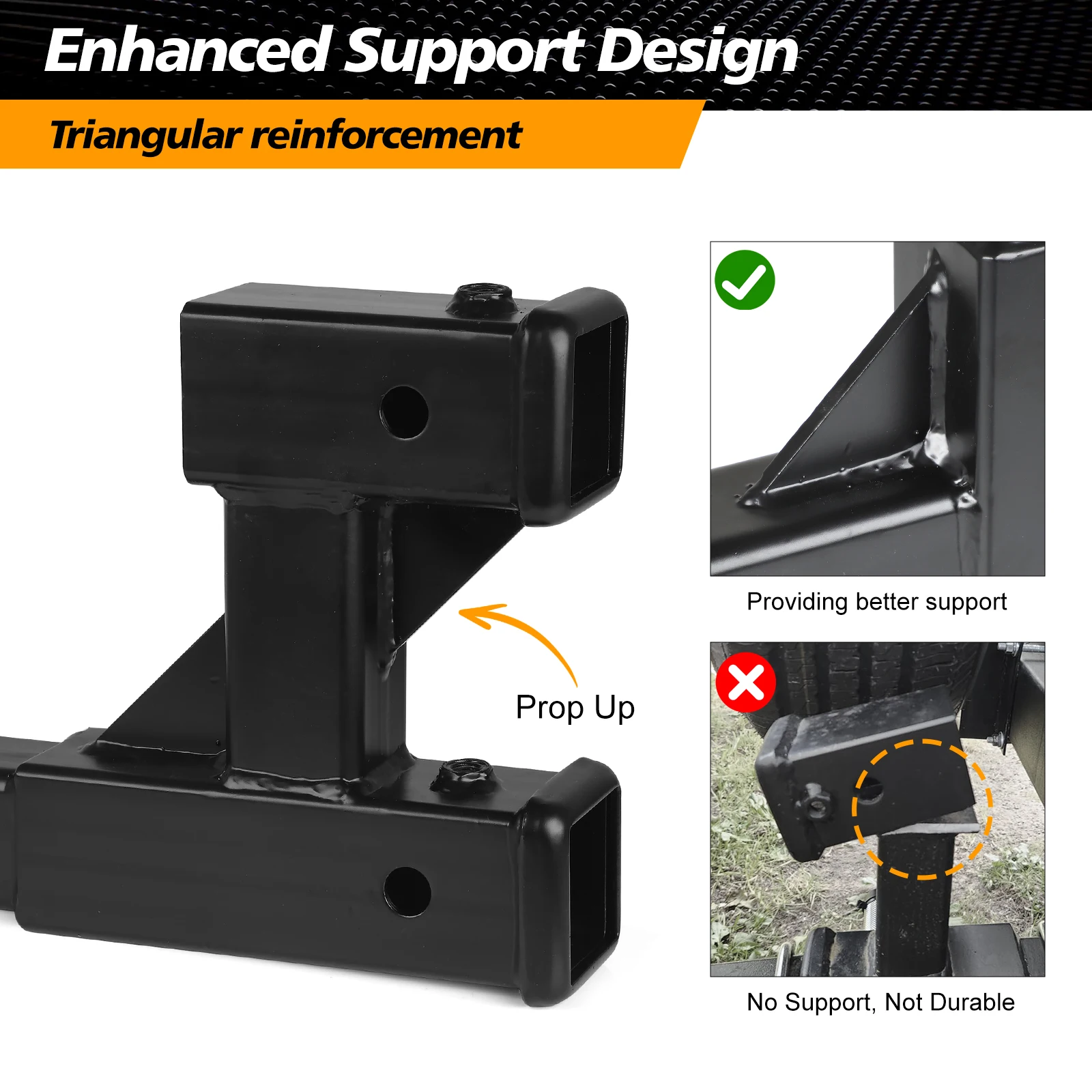 Trailer Hitch Riser Dual Hitch Extension with Bolt Nut Kit Fits for 2 inch Extender to 10 inch Max Length Adjust 7-1/2 Riser or Drop 4,000 lbs