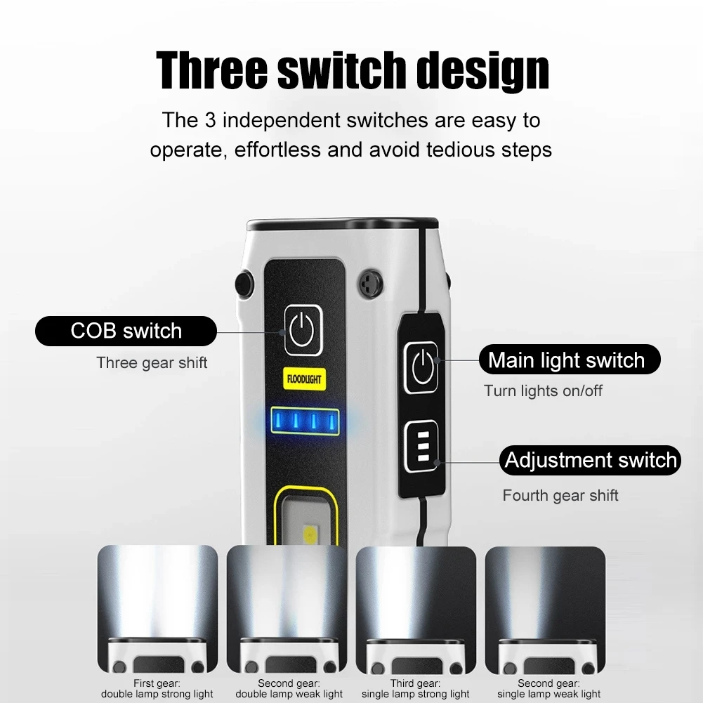 LED Flashlight Mini Flashlight Multifunctional Portable Rechargeable With Power Bank