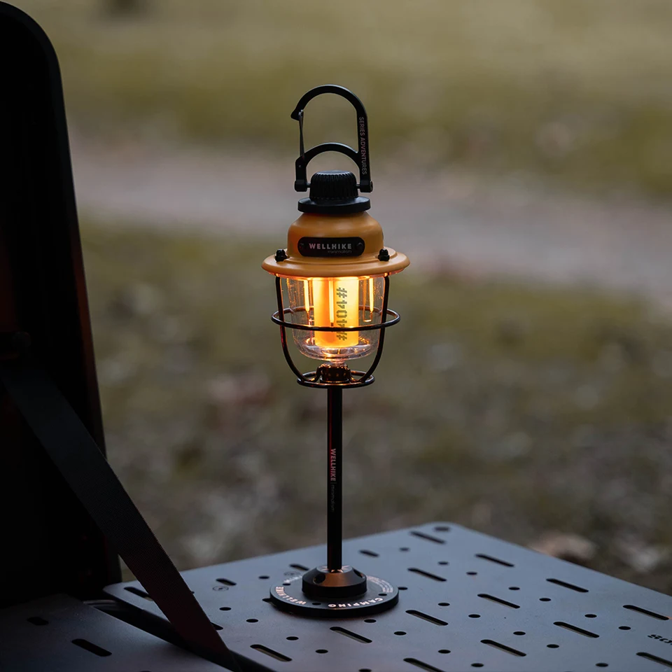 Lanterna da campeggio a LED retrò, ricaricabile USB, lampada da