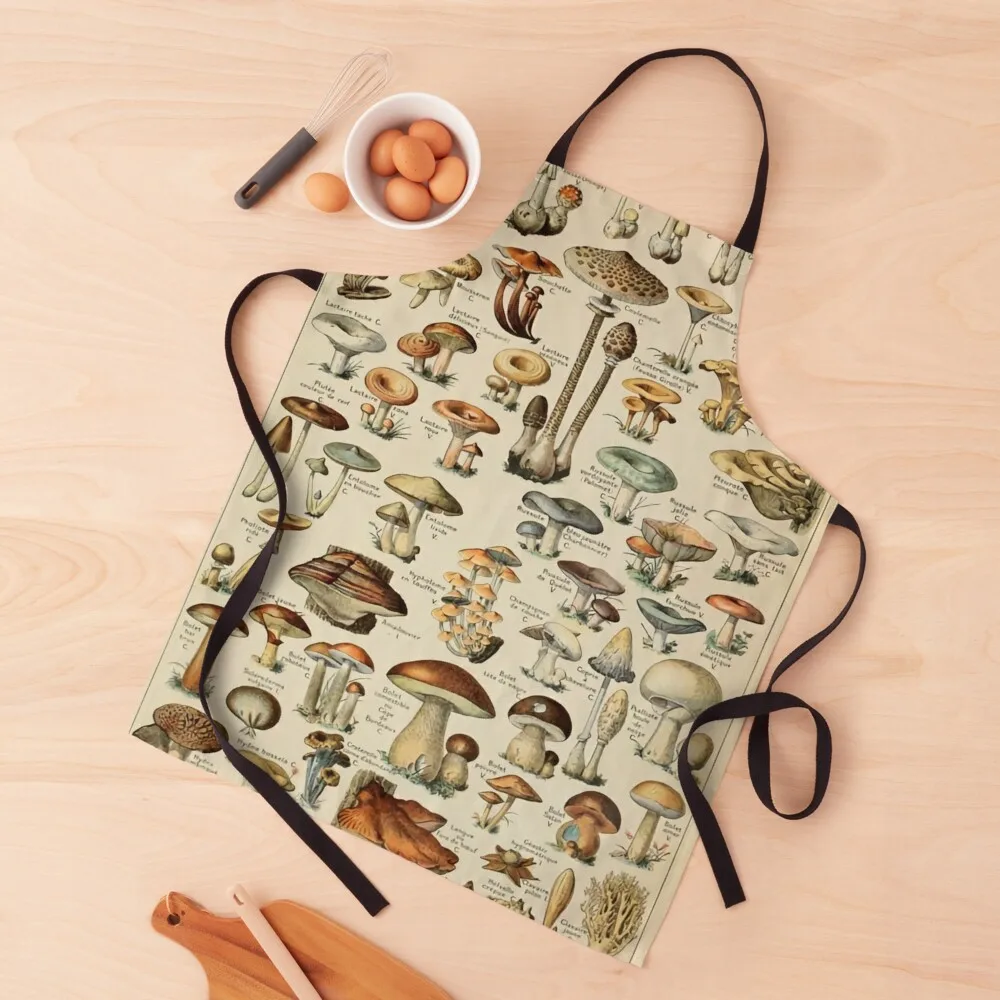 

Vintage Mushroom Apron Chef Uniform Women Kitchen Apron