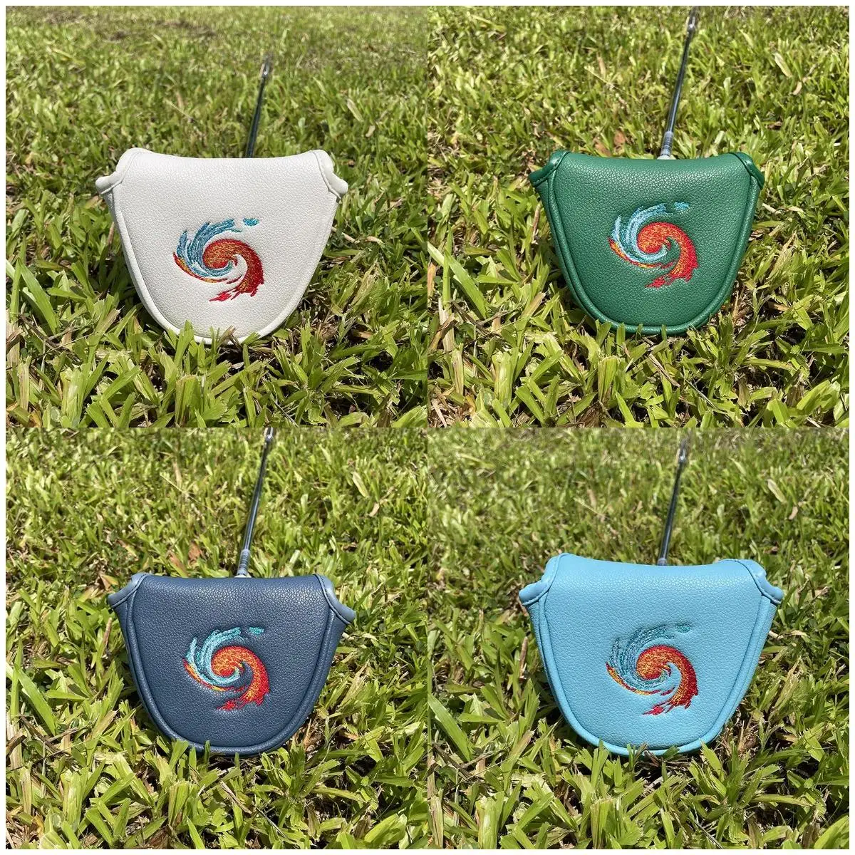 Golf Semi-circular Club Protective Sleeve, High-end Style Magnet Closed Putter Head Protective Sleeve