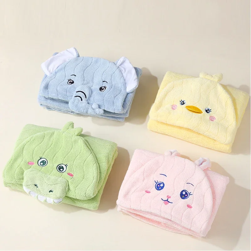 Cartoon Animal Baby Bath Towels Soft Newborn Hooded Towel Blanket Toddler Bathrobe Warm Sleeping Swaddle Wrap for Boys Girls - 3