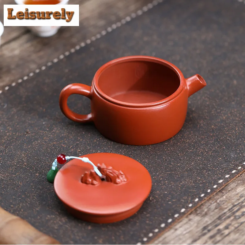 160ml Handmade Yixing Purple Clay Teapot Handmade Gun Nozzle Pot Raw Ore Zhu Mud Kettle With Strainer Chinese Zisha Teaset Gift