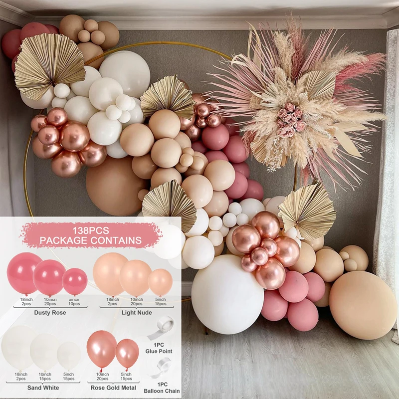 Aprikose Kaffee Braune Luftballons Girlande Bogen Kit Hochzeit Geburtstag Party Dekorationen Kinder Baby Dusche Liefert Latex Ballon Globos – Detail 7
