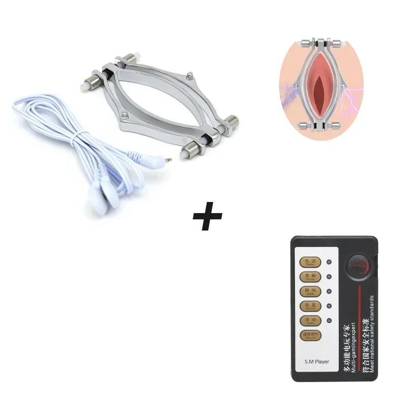 Electric Shock Labia Clip Clitoris Stimulator G-Spot Spreader Clamps Vagina Masturbation Sex Toy for Woman Couples Flirting 18+ sex toys