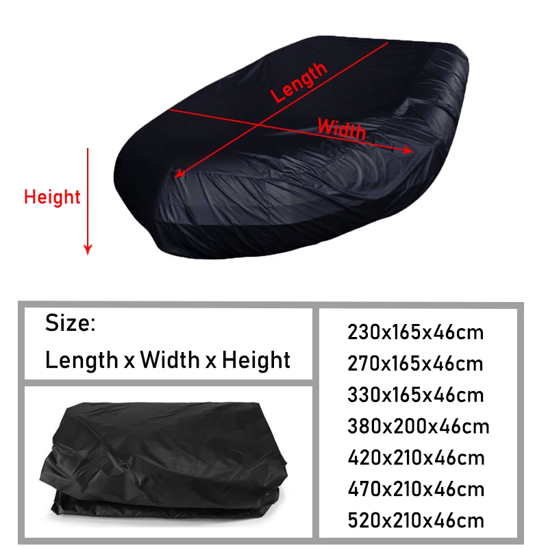 Inflatable Boat Cover V Shape Waterproof Dustproof AntiUV Rain Snow Dinghy Fishing Rubber Boat Marine BoatUniversal Kayak Cover 4