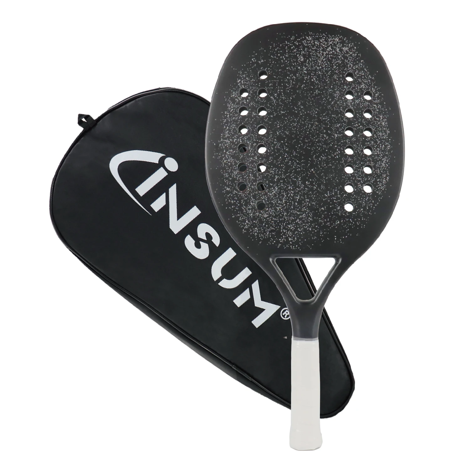 Beach Tennis Racket Full Carbon Fiber for Beginner Frame Thickness Micro-particle Frame, Suitable for Beginner Players With Cove