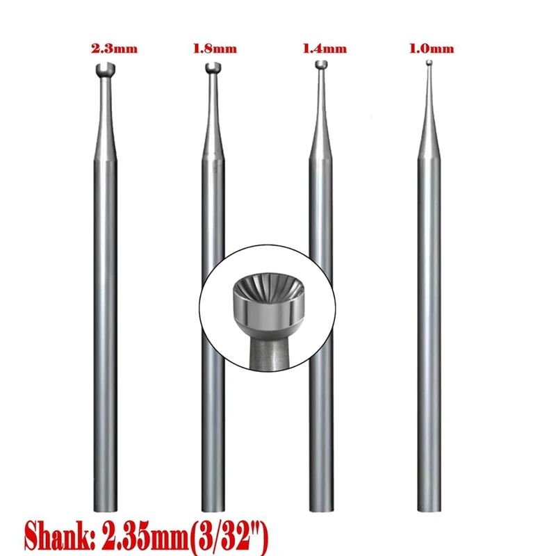 4 Pcs Round Cup Burr Wire Twisting Tools With Hand Drill Wire Twisting Tools (1Mm/1.4Mm/1.8Mm/2.3Mm)