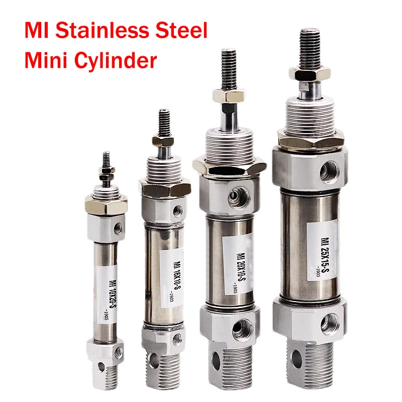 Cilindro Pneumático Pequeno do mi com Anel Magnético Mini Cilindro de Aço Inoxidável Mi10 12 16 20 25 32 40×5 10 15 20150