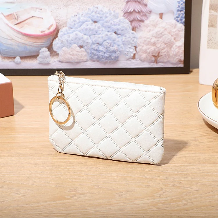Schwarze PU-Mini-Münzbrieftasche, klassischer diamantgesteuerter Reißverschluss, Schlüsseltasche, Geldtasche, Geldbörse, Damen, kleiner Kartenhalter, Münzgeldbörse, 6 Farben – Detail 11