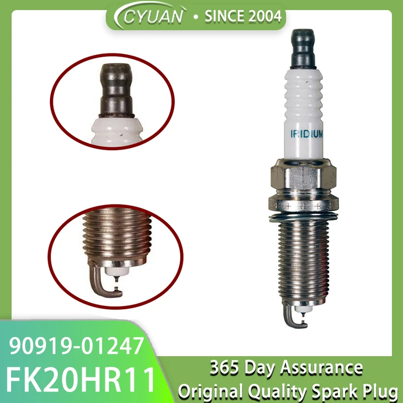 

4/6/Pcs Hot Sale Iridium Spark Plug 90919-01247 FK20HR11 For Toyota Camry Highlander RAV4 Lexus V6 3.5L Prado Venza 9091901247