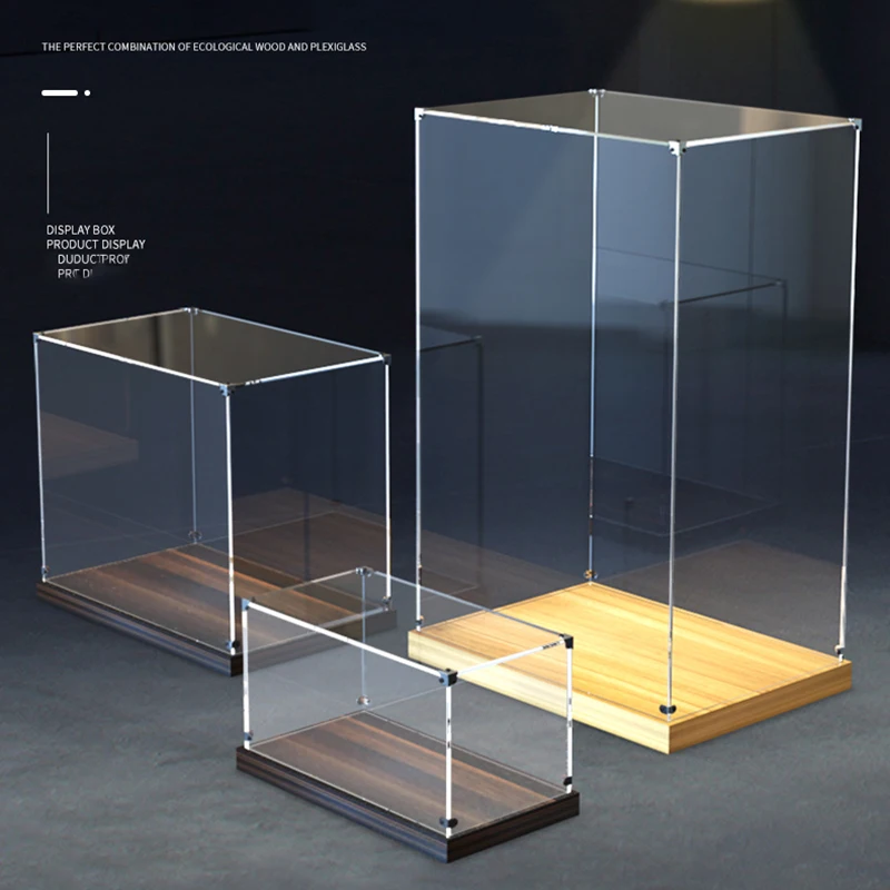 Acrylic Display Case With Light W/h Door Assemble Storage Box