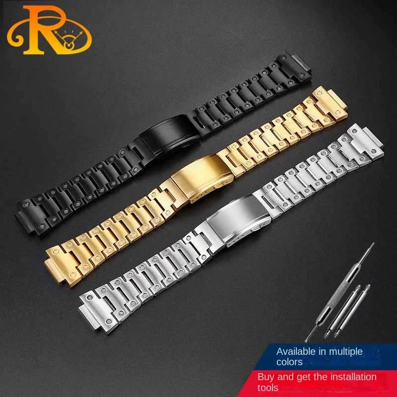 For Casio GA-2100 GA-2110 men Set Stainless Steel watch strap metal case GA2100 GA2110 Refitted Farm Oak Bezel band 