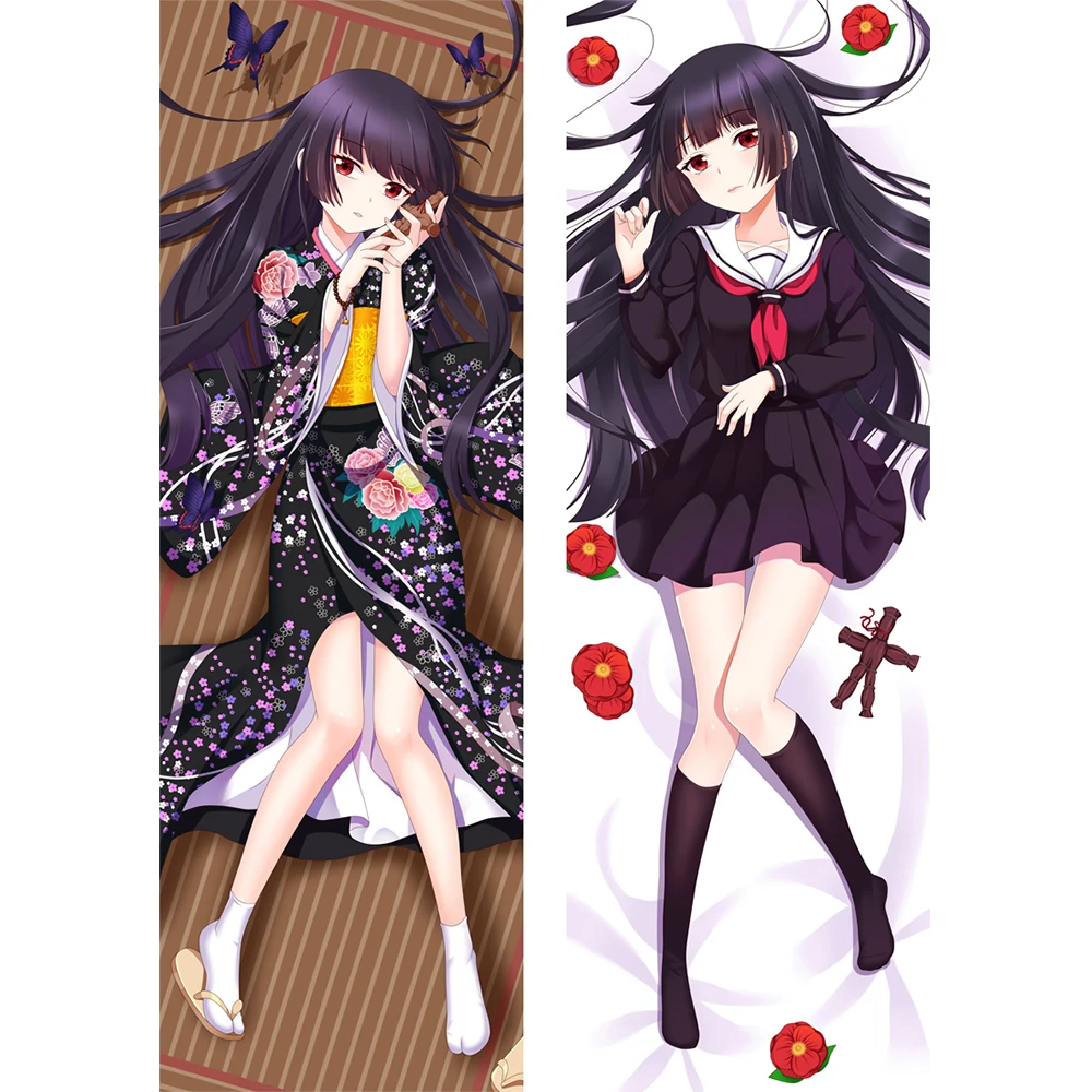 

Anime Jigoku Shoujo Enma Ai Dakimakura Hugging Body Pillowcases Throw Bedding Pillow Cover Case Peach Skin Home Decor 6 Sizes