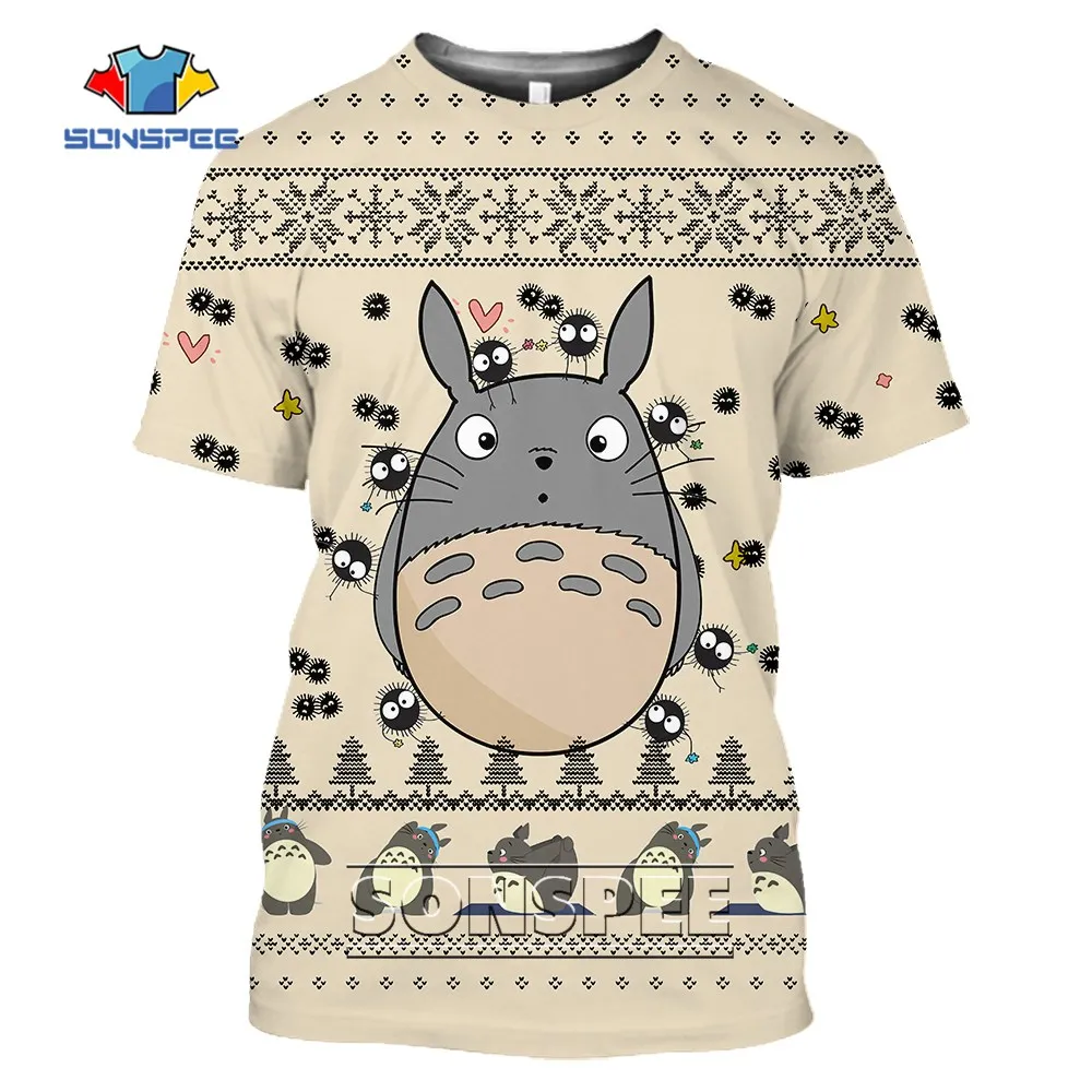 

SONSPEE Anime My Neighbor Totoro T-Shirts Short Sleeve Summer Casual Top 3d Print Cosplay Unisex Fashion Trend Wild Loose Tees