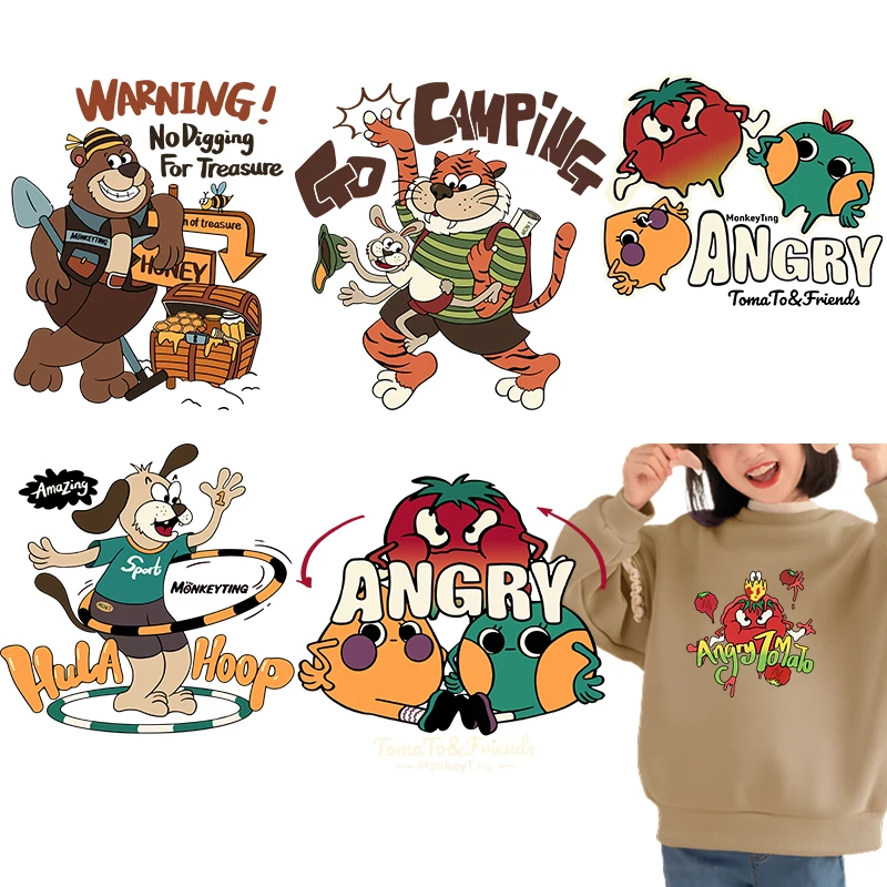 Cute cartoon animals and plants Iron on transfer for Children