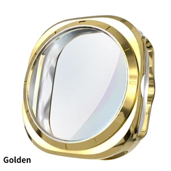 Premium Soft TPU Case with Glass Screen Protector for Samsung Galaxy Watch 7 Ultra - 47mm (Gold)