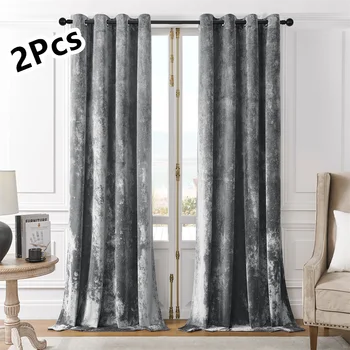 2 pannelli/set tende in velluto, tende con riduzione del rumore e filtraggio della luce, per camera da letto, soggiorno, ufficio, decorazioni per la casa 1