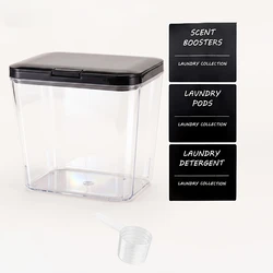 Sealed Laundry Pod Organizer Box with Automatic Pop - Up Lid and Large Capacity (Black)