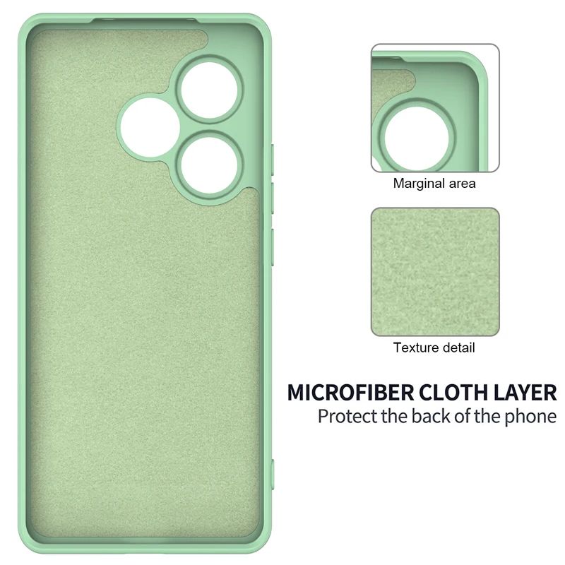 Premium Soft Liquid Silicone Case with Strap and Flocked Interior