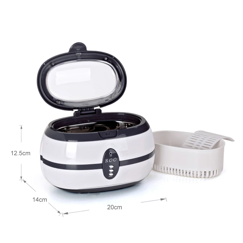 Ultrasonic Cleaner Ultra Sonic Bath Cleaner Mouth Guards Jewelry Watch Glasses Razor Dental Ultrasound Cleaning Machine Cleaner 6