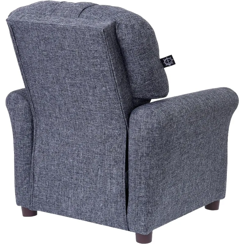 THE CREW FURNITURE Traditional Kids Recliner, Toddler Ages 1-5 Years, Home Décor Polyester Linen, Gray 6