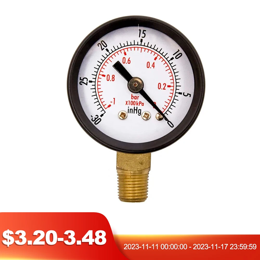 14NPT30HG0PSVacuumPressureGaugeVacuumManometerMiniDialDual