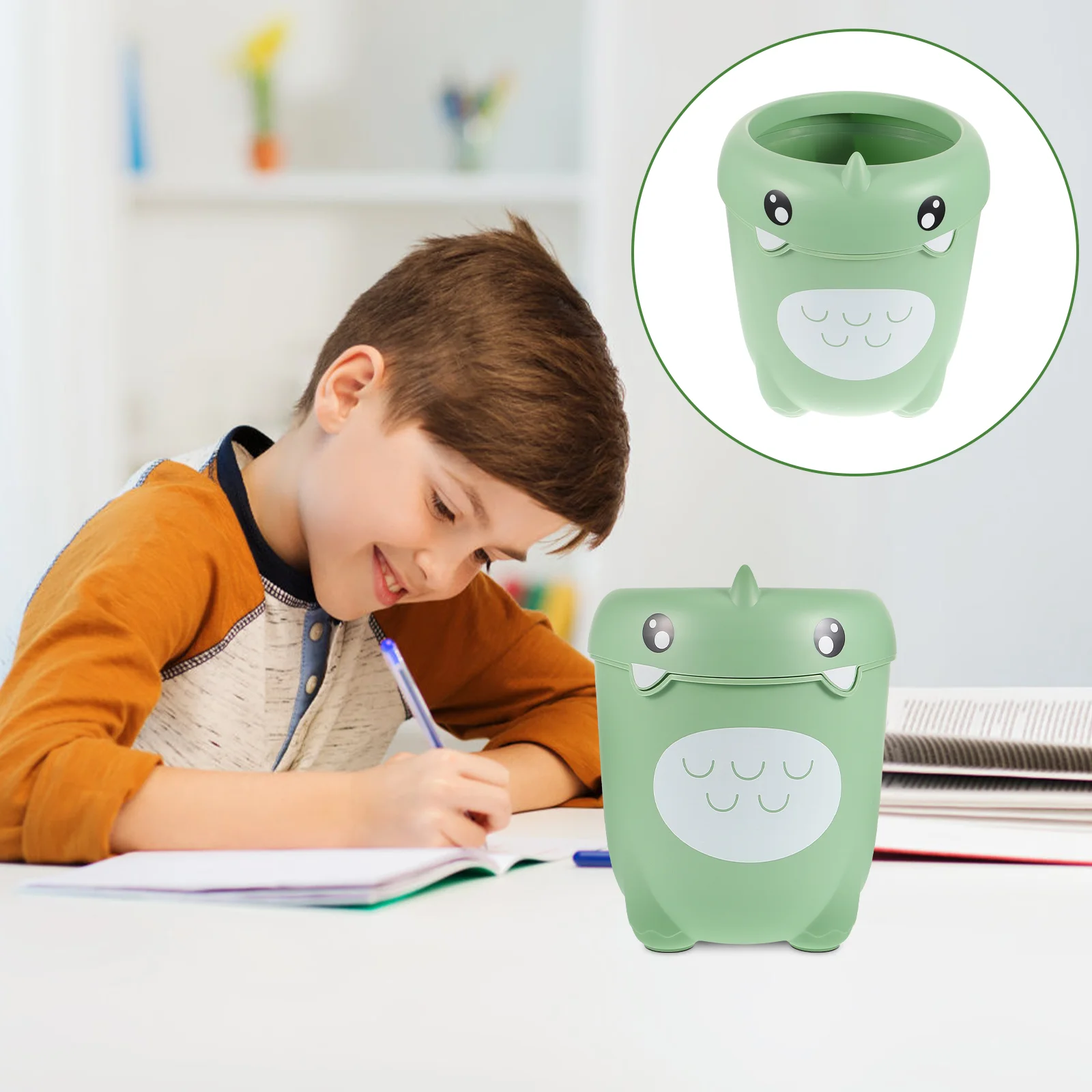 

Dinosaur Trash Can Mini Desktop Trash Can Lid Cute Little Dinosaur Countertop Garbage Bin Tabletop Wastebasket Rubbish Bin