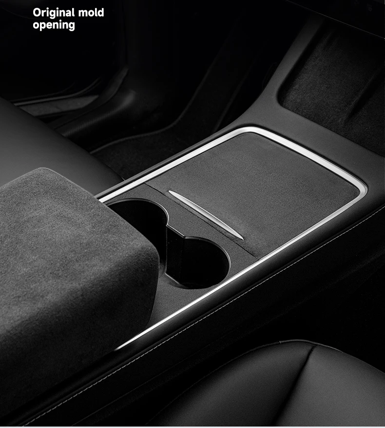 Tesla Model 3, Y Center Console Wrap, Alcantara Dark Gray Suede, 2021