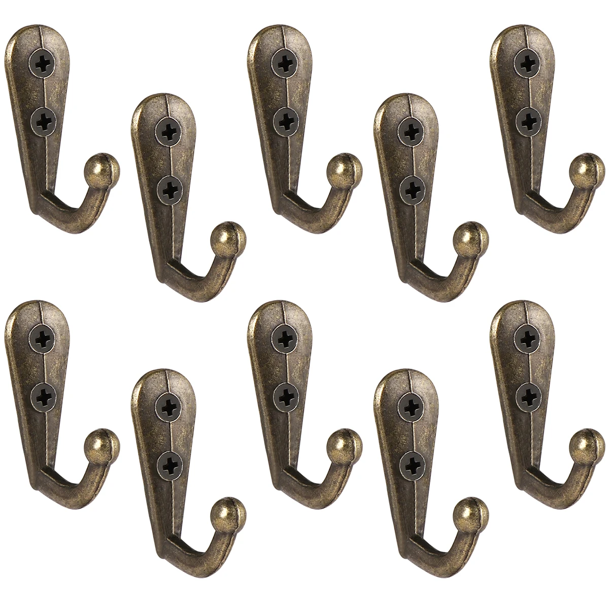 Bronze Coat Hangers Clothes Rack Zinc Alloy Wall Hanger Hat Coat Hangers Duty Wall Mounted Hanger European Style Bronze 10pcs